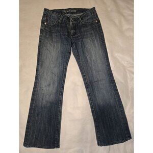 Bisou‎ Bisou Bootcut Y2K Jeans 27 Waist Silver Back Pocket Embroidery